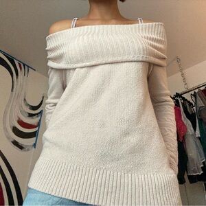 Off-Shoulder Baby Pink Calvin Klein Sweater